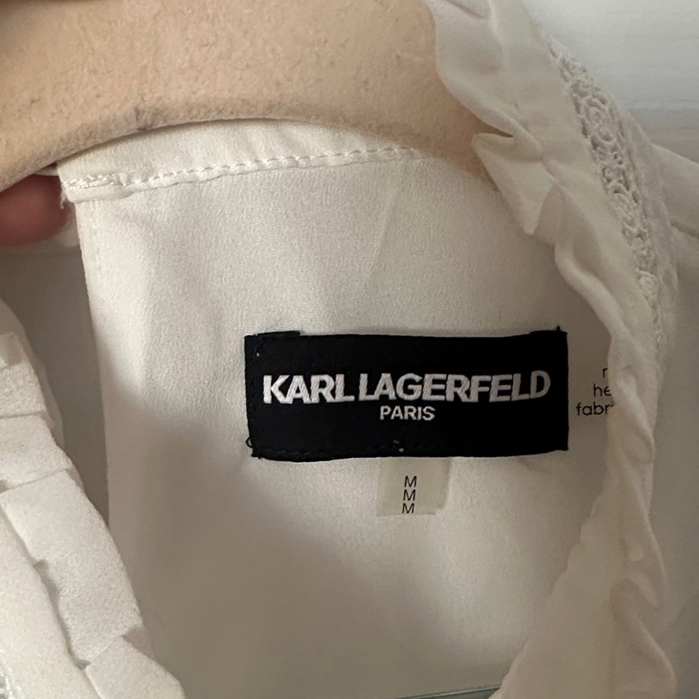 Karl Lagerfeld Ivory Sleeveless Blouse - Picture 2 of 4
